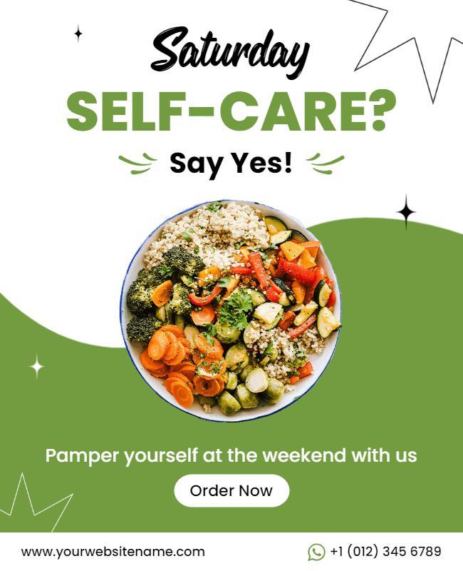 Saturday Self Care Healthy Meal Promotion Flyer Template