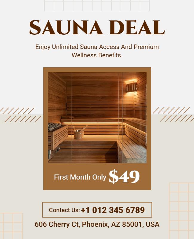 Sauna Deal Promotion Flyer Template