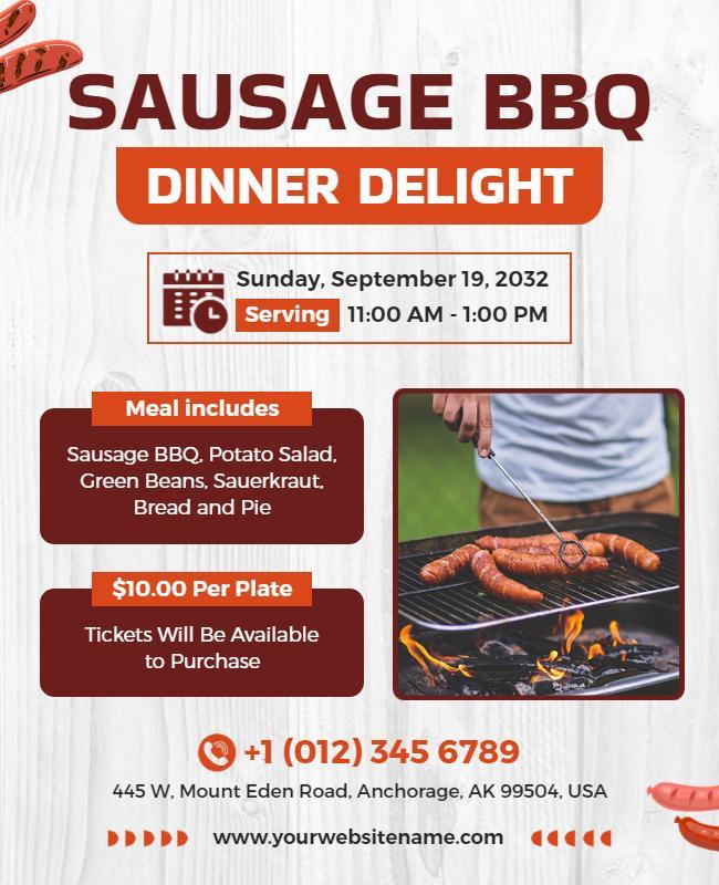 Sausage Bbq Dinner Event Flyer Template