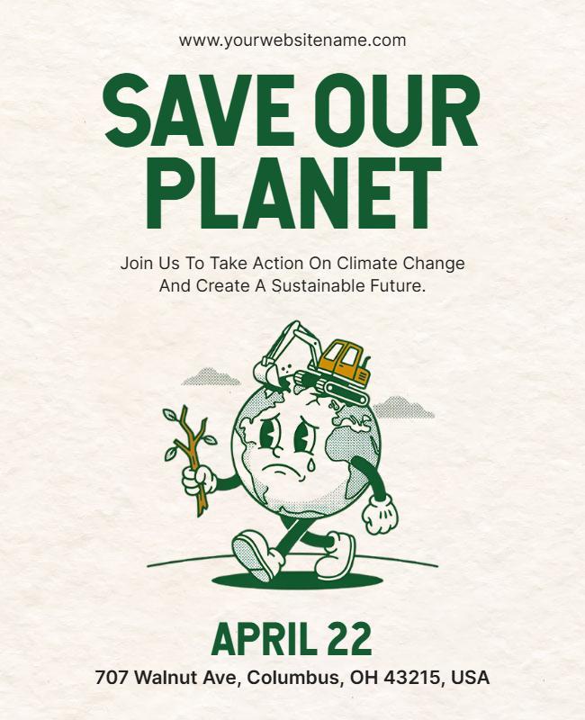 Save Our Planet Environmental Awareness Poster Template
