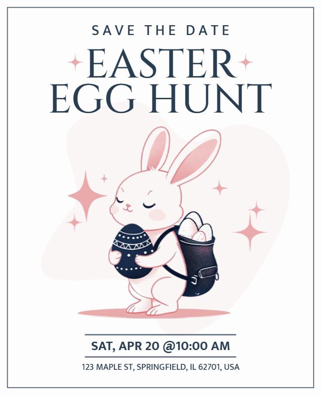 Save the Date Easter Egg Hunt Announcement Flyer Template