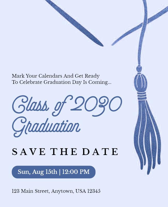 Save the Date Graduation Announcement Flyer Template