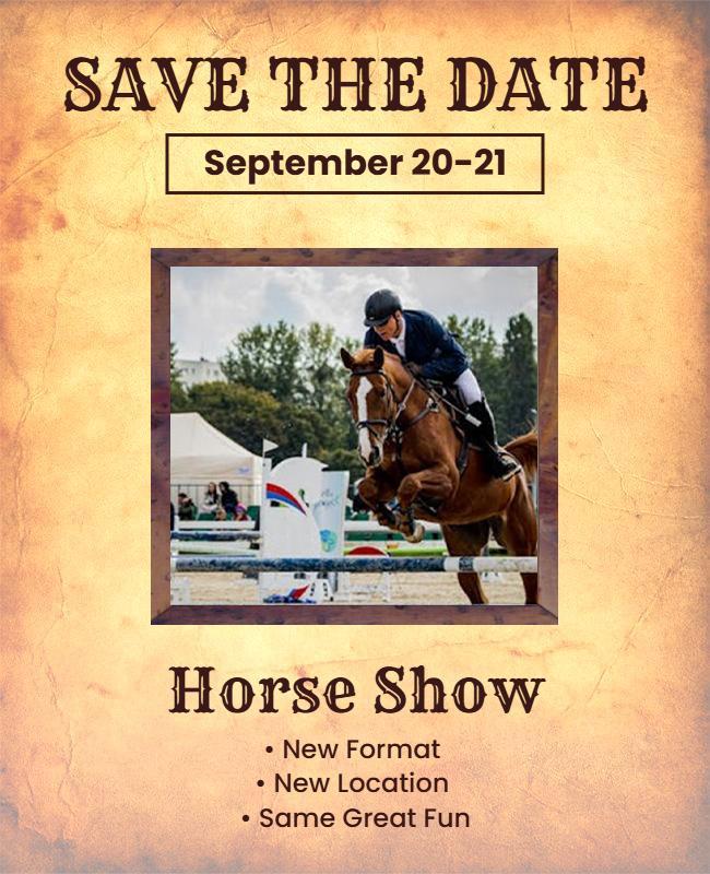 Save the Date Horse Show Event Flyer Template