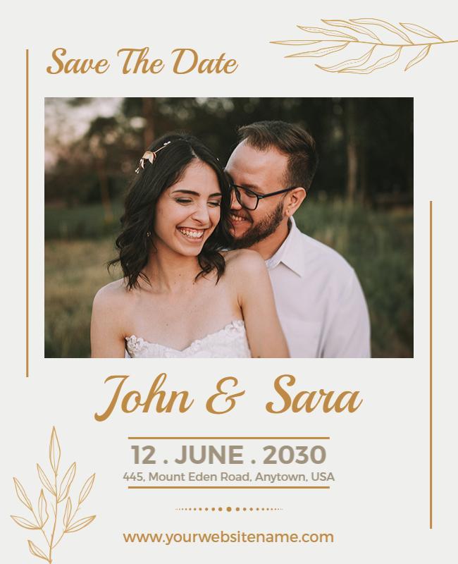 Save the Date Wedding Flyer Template