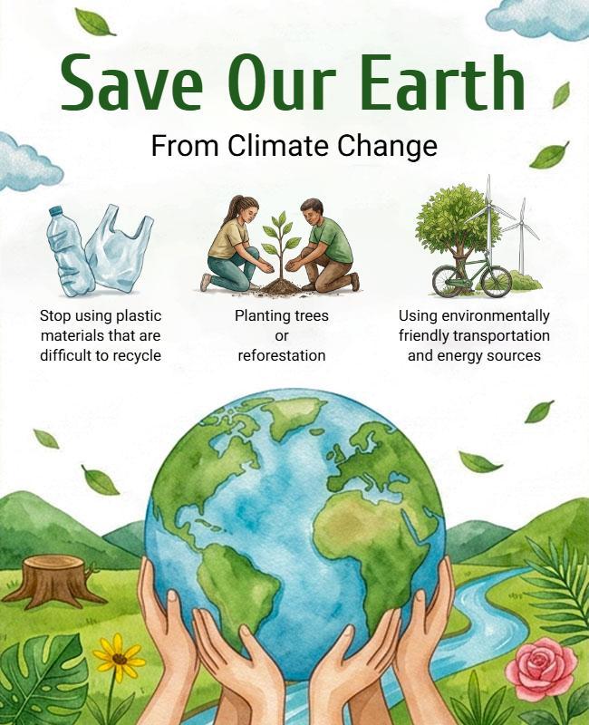 Save the Earth Environmental Awareness Poster Template