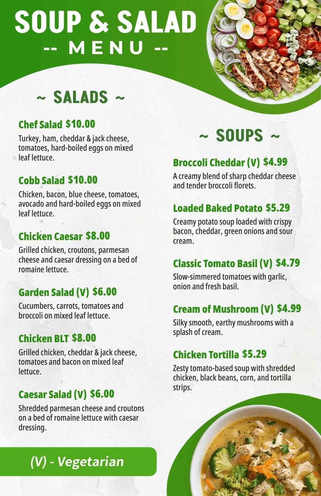 Savoring Creamy and Flavorful Varieties of Soup Menu Template