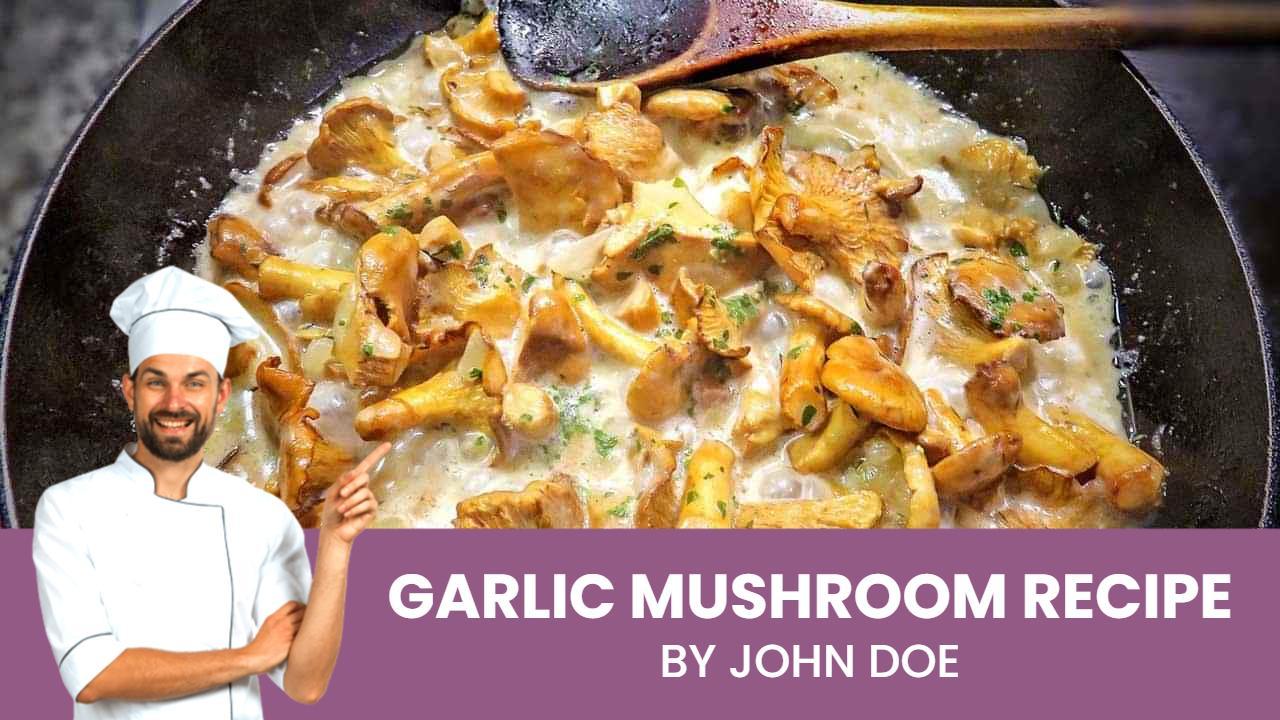 Savory Garlic Mushroom Dish Cooking Channel YouTube Thumbnail Template