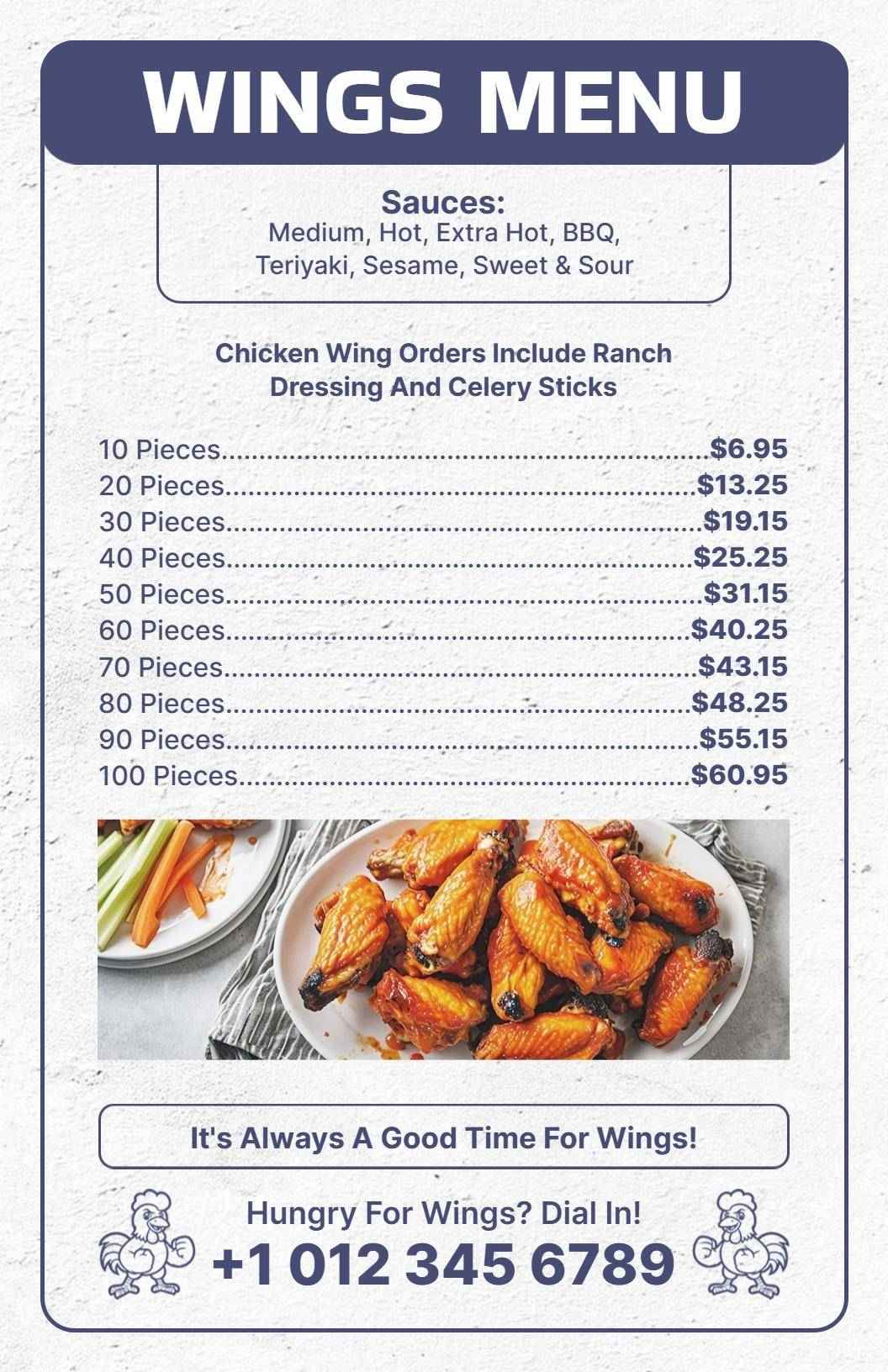 Savory Grilled Chicken Selections Featuring Tasty Sauces Chicken Menu Template