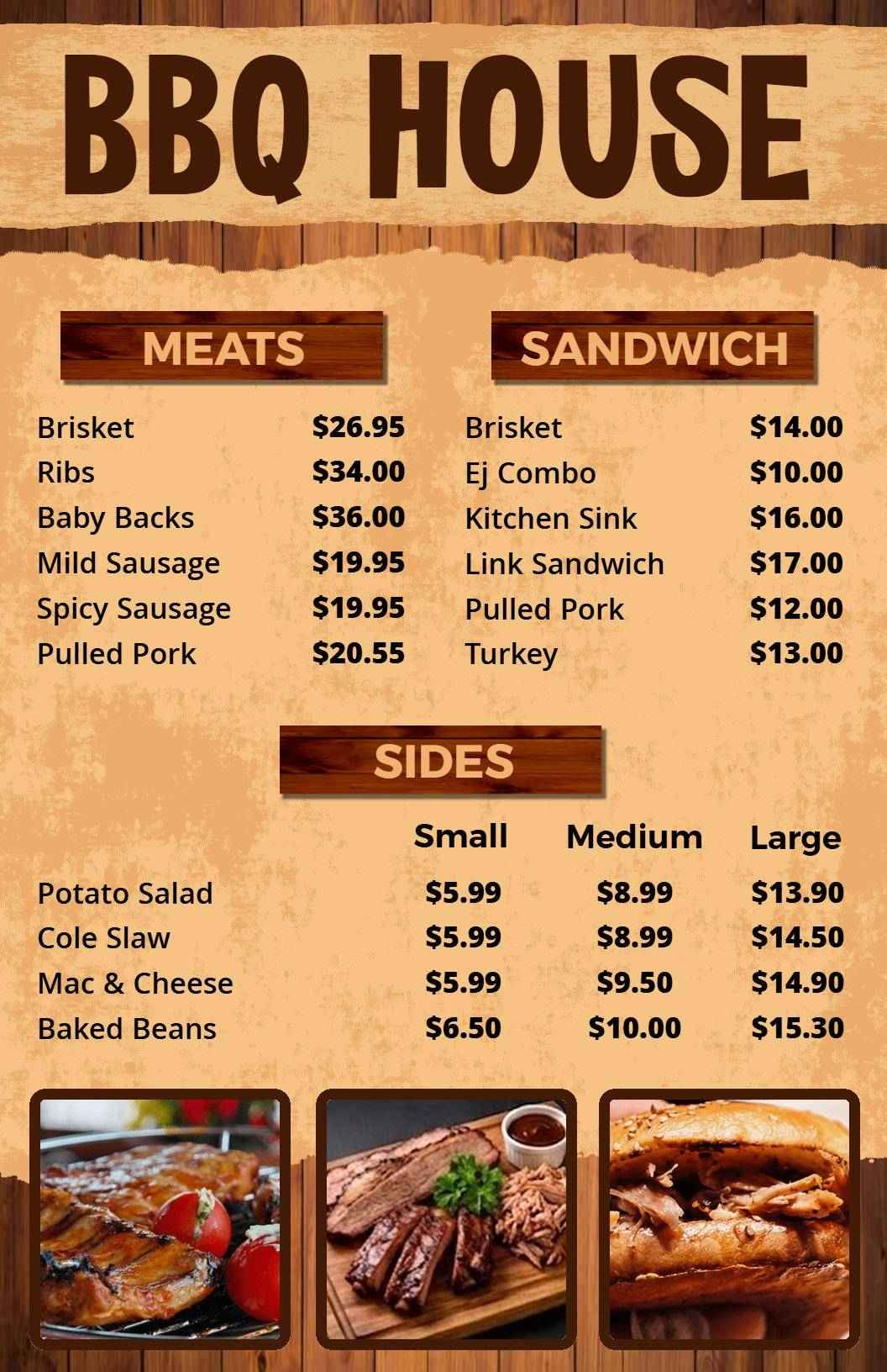Savory Meats and Delicious Sides from Our BBQ Selection Menu Template