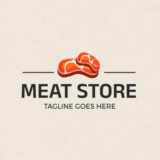 Savory Red Meat Cuts for Your Local Grocery Store Logo Template