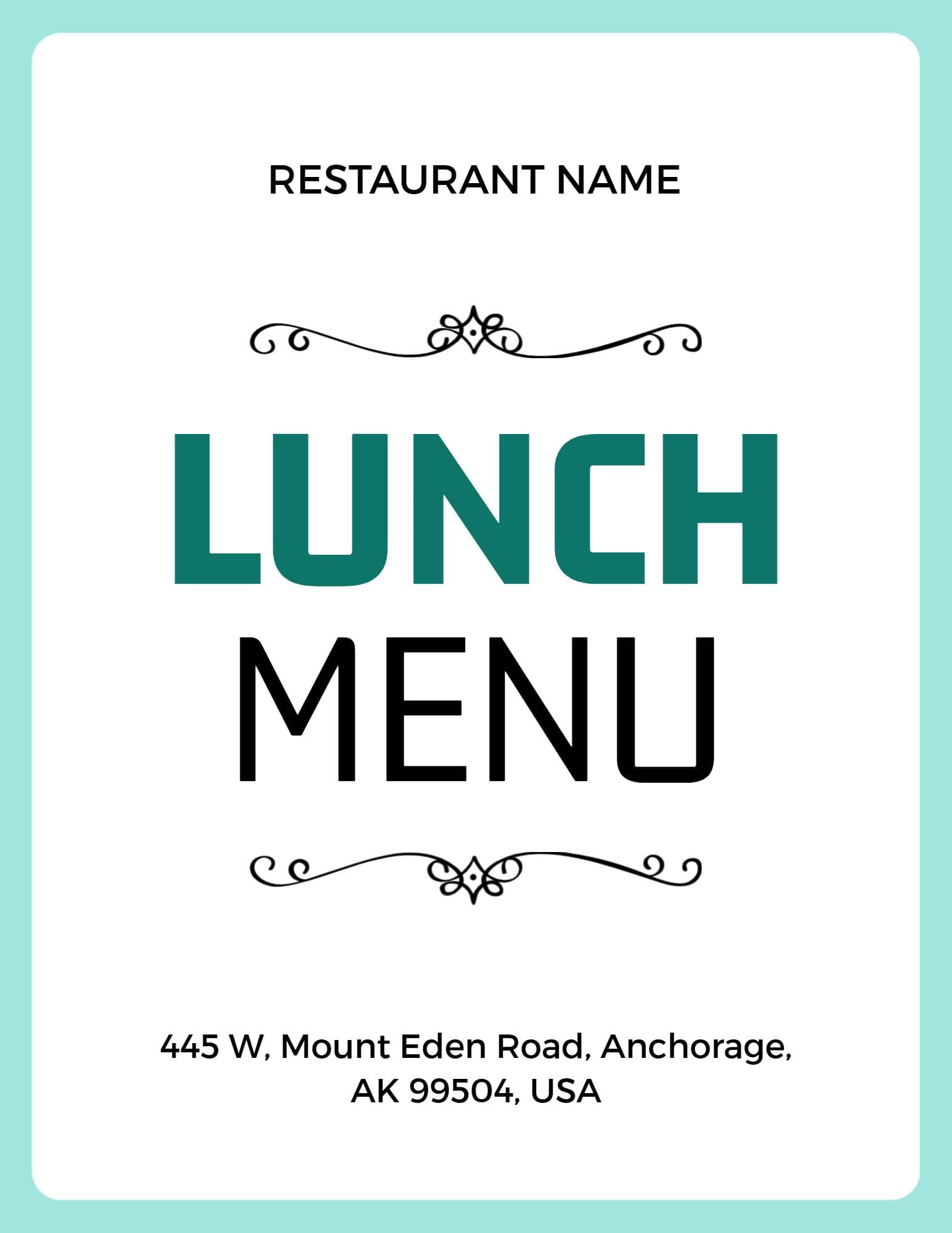 Savory Starters and Delicious Burgers for Your Lunch Menu Template