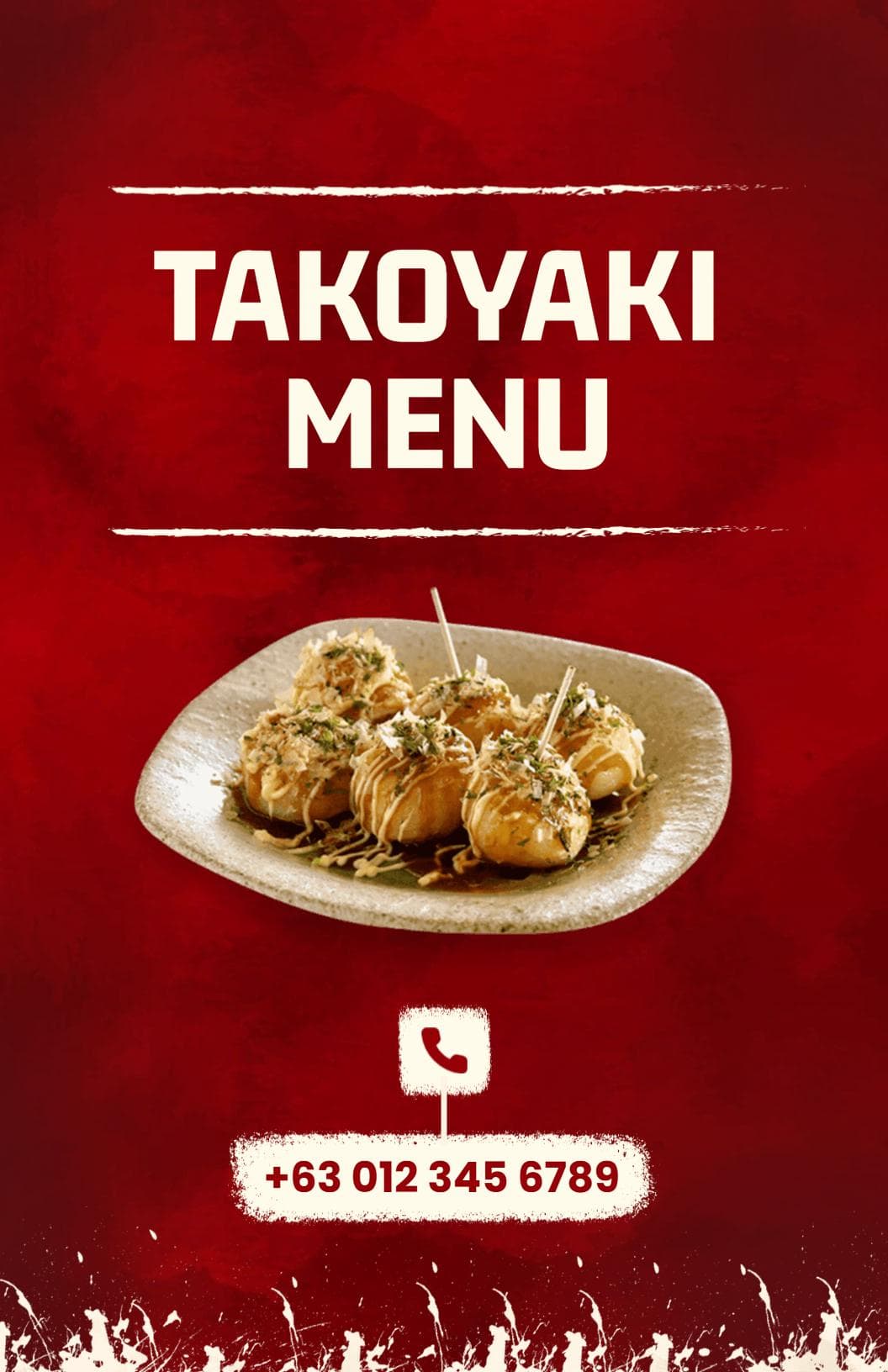 Savory Takoyaki Varieties and Unique Twists Japanese Cuisine Menu Template