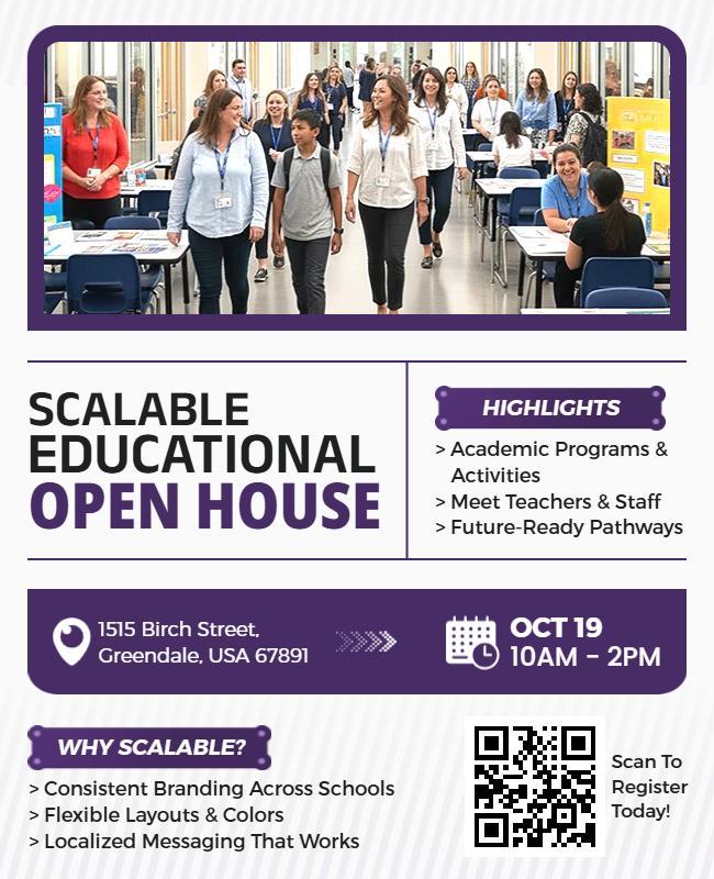 Scalable Educational Open House Event Flyer Template