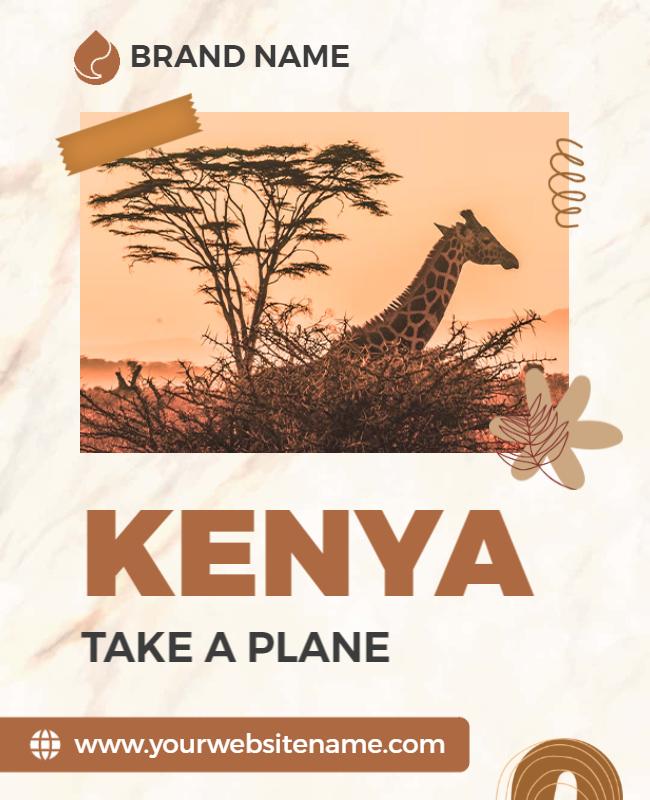 Scenic Earthy Kenya Travel Adventure Poster Template