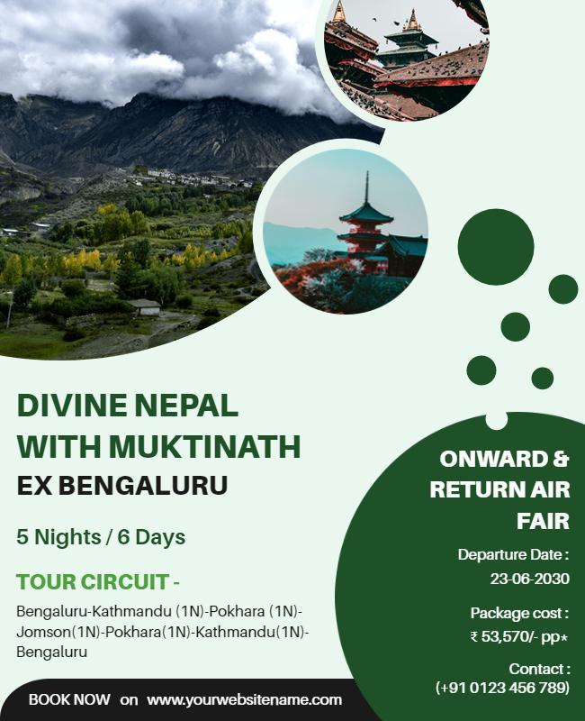 Scenic Himalayan Travel Adventure to Divine Nepal Poster Template
