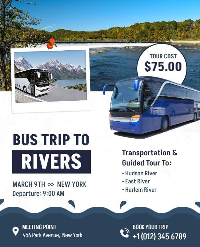 Scenic River Bus Tour Flyer Template