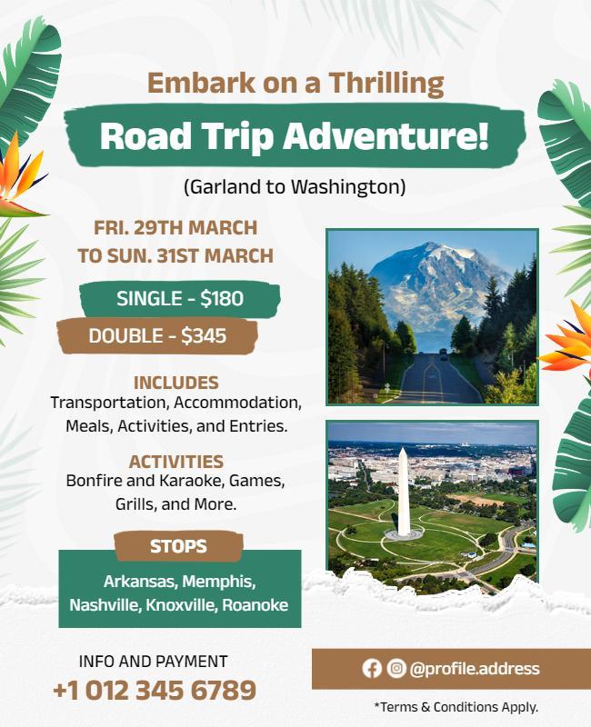 Scenic Road Trip Adventure Flyer Template