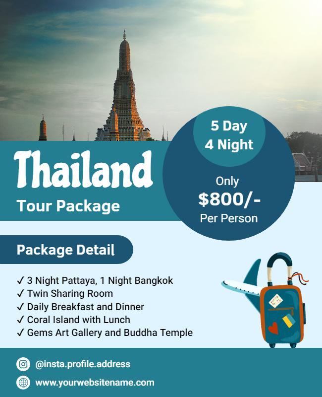 Scenic Thailand Travel Package Promotion Poster Template