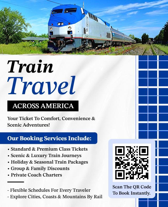 Scenic Train Travel Across America Flyer Template