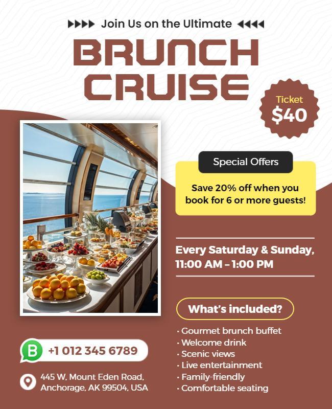 Scenic Weekend Brunch Cruise Flyer Template