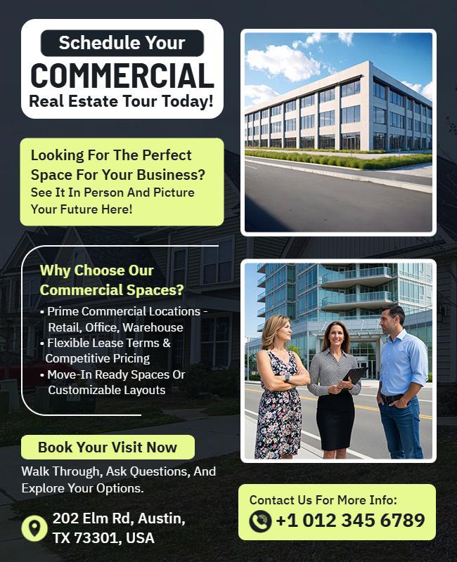 Schedule Your Commercial Real Estate Tour Information Flyer Template