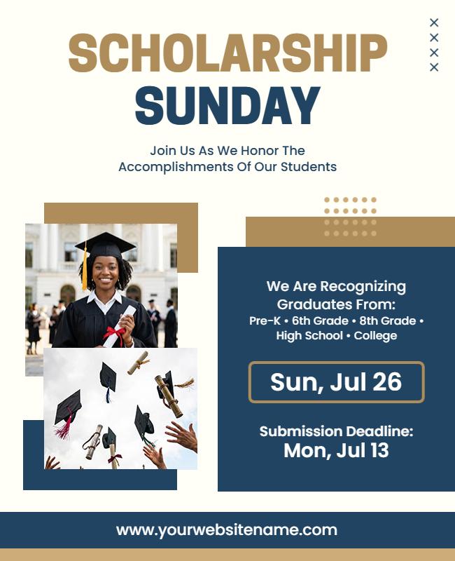Scholarship Sunday Event Flyer Template