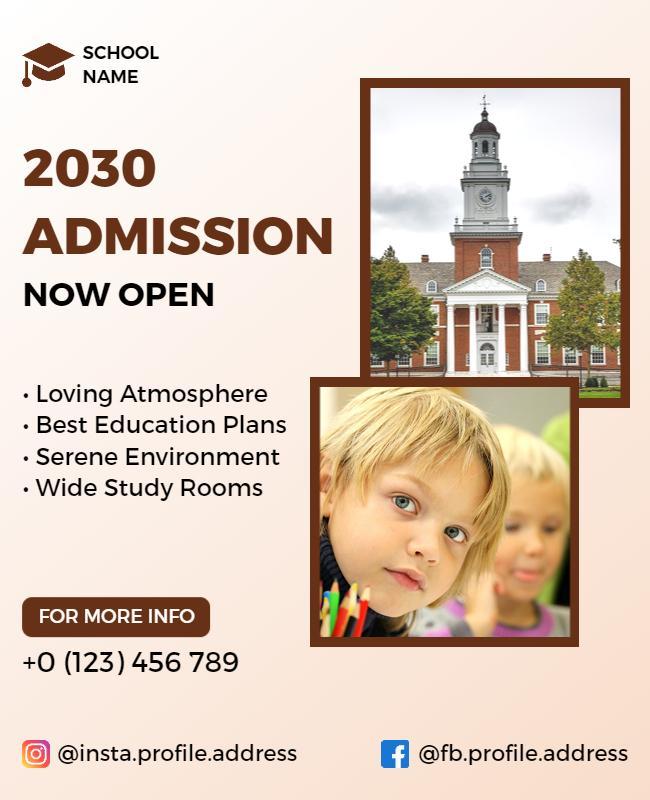 School Admission Announcement Flyer Template