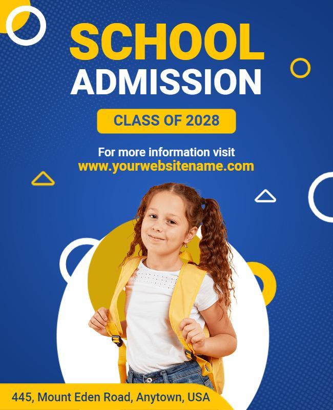 School Admission Class Flyer Template