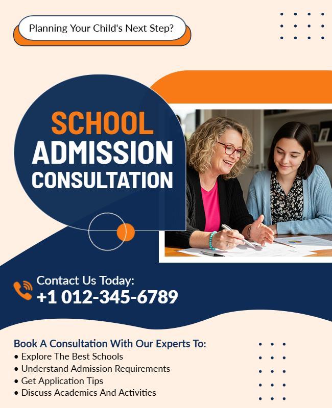 School Admission Consultation Services Flyer Template
