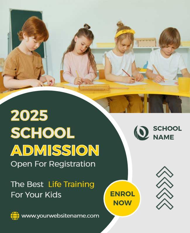 Colorful Kids Learning School Admission Flyer Template