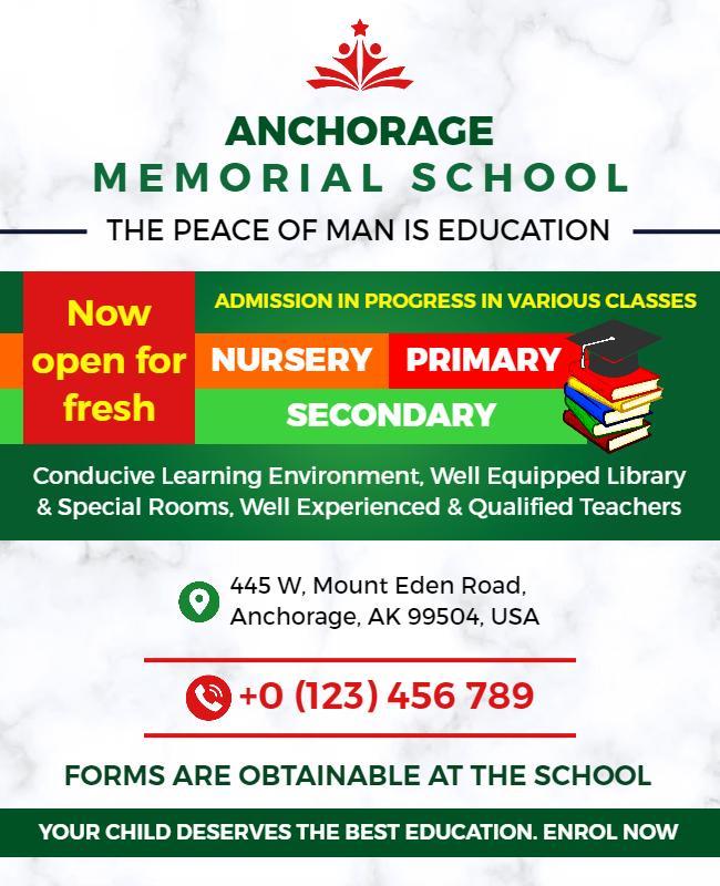 School Admissions Promotional Flyer Template