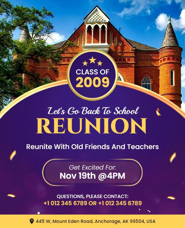 School Alumni Reunion Event Flyer Template