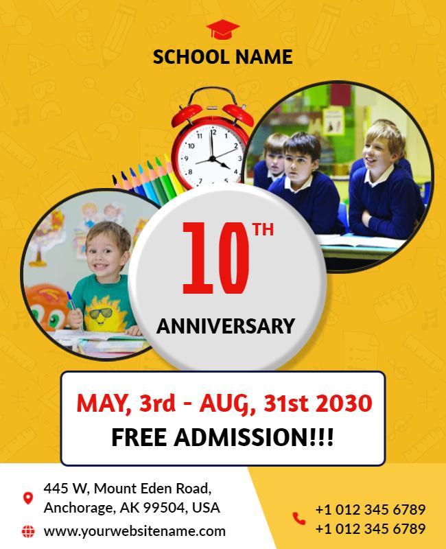 School Anniversary Celebration Flyer Template