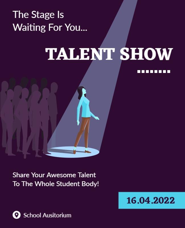 School Auditorium Talent Show Flyer Template