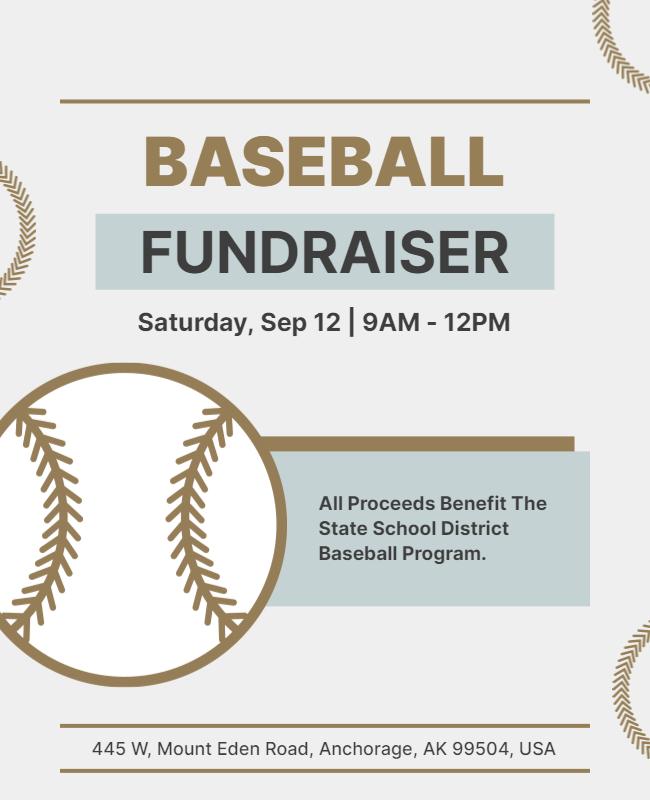 School Baseball Fundraiser Event Flyer Template