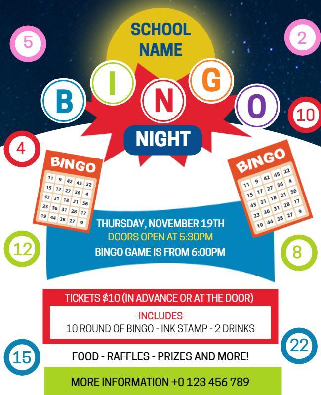 School Bingo Night Flyer Template