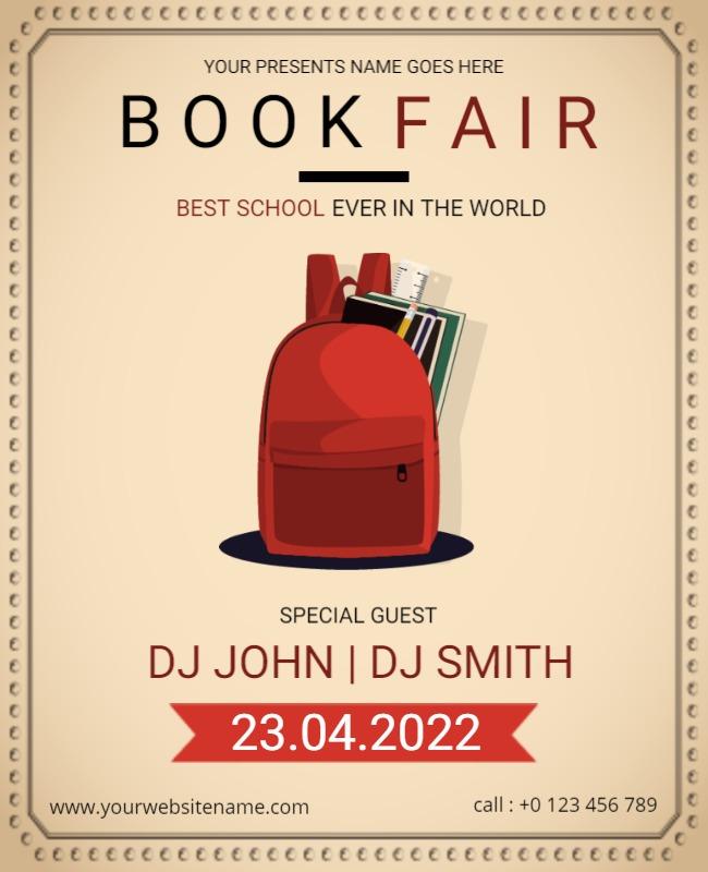 School Book Fair Event Flyer Template