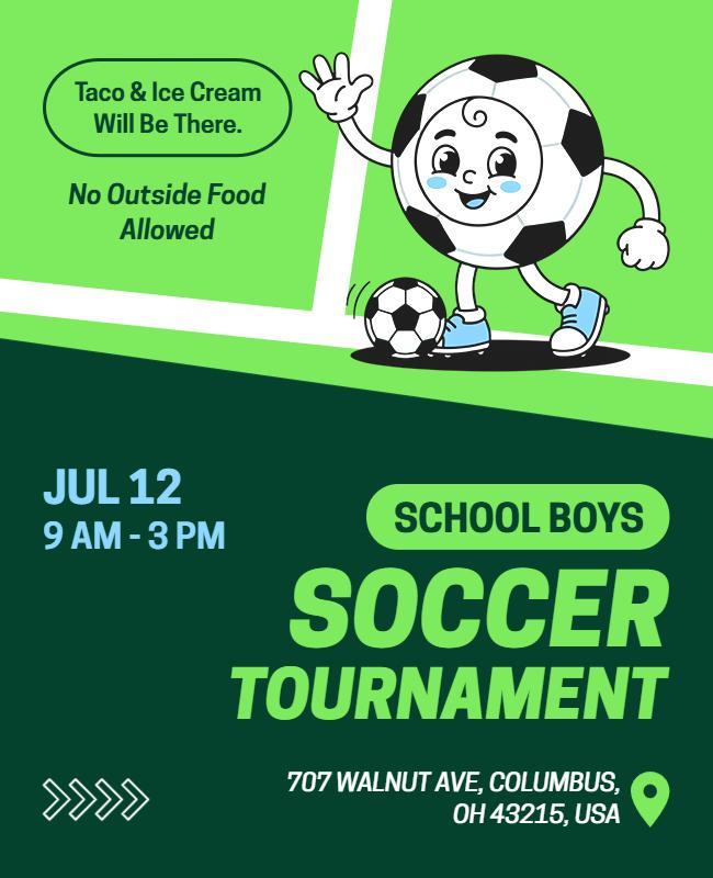 School Boys Soccer Tournament Poster Template