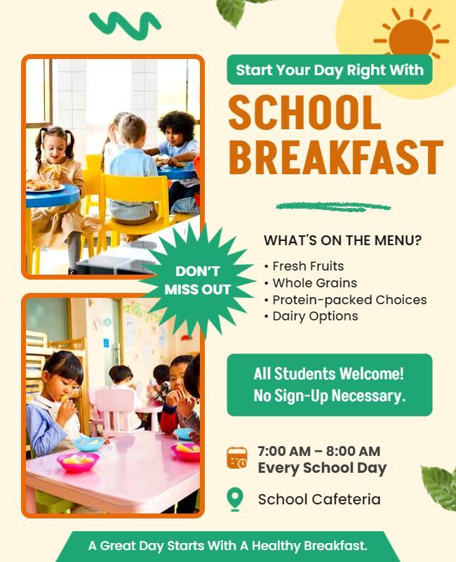 School Breakfast Program Promotion Flyer Template