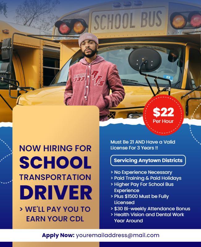 School Bus Driver Recruitment Flyer Template