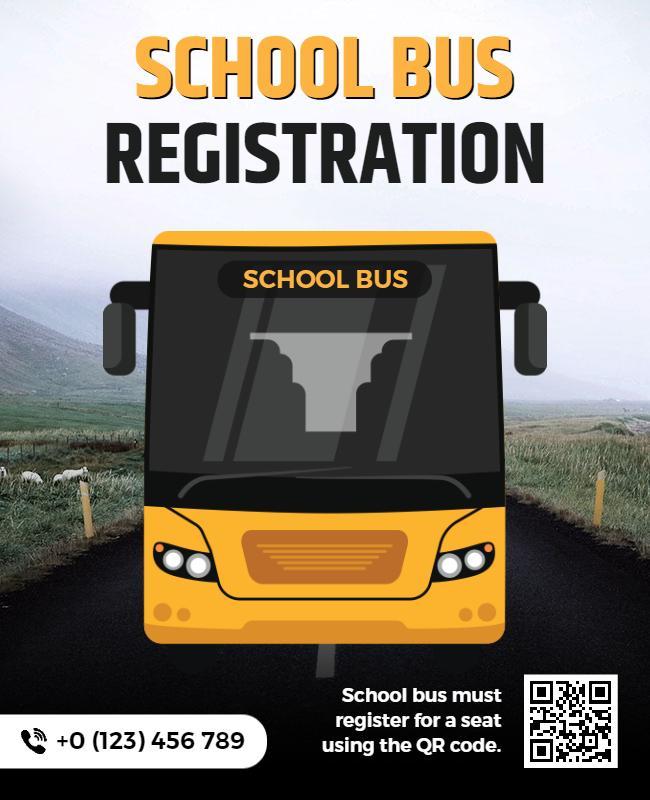 School Bus Registration Announcement Flyer Template