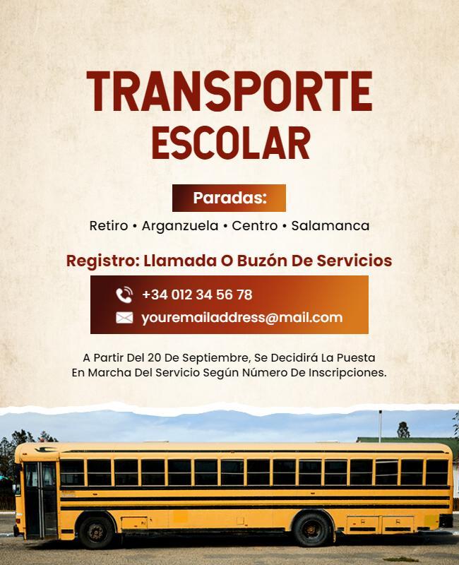 School Bus Transportation Service Flyer Template