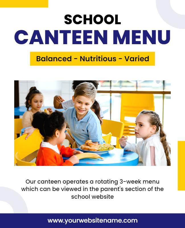 School Canteen Menu Promotional Flyer Template