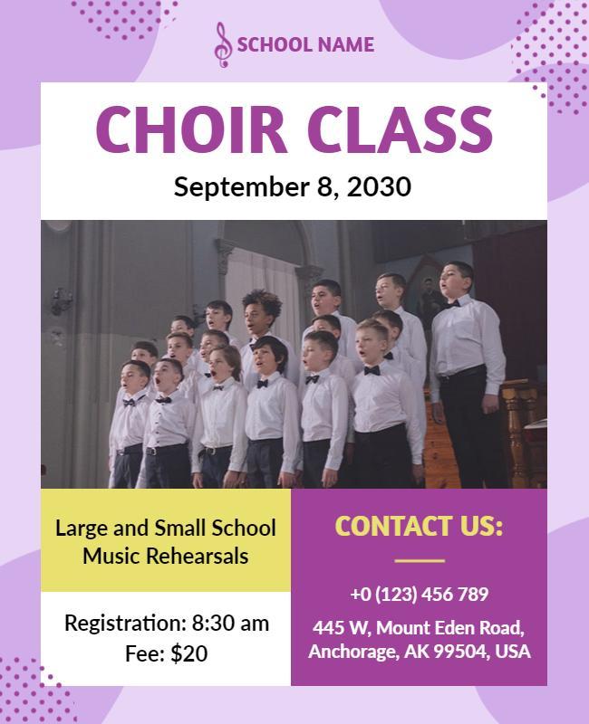 School Choir Class Rehearsal Flyer Template