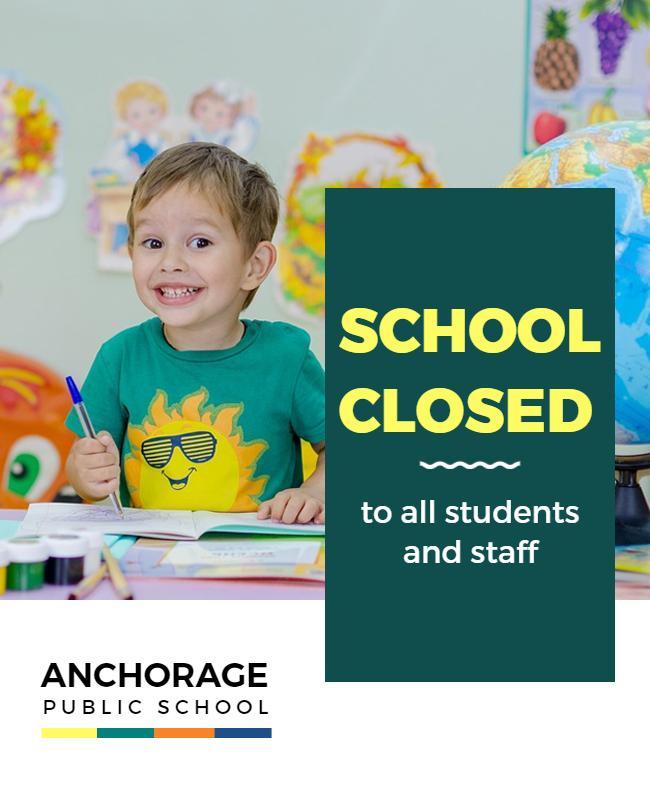 School Closure Announcement Flyer Template