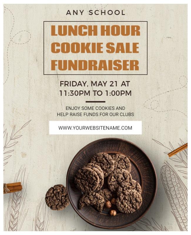 Rustic Cookies Themed School Fundraiser Flyer Template