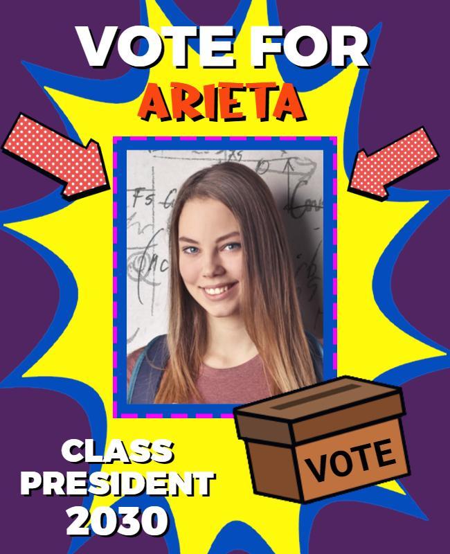 School Election Campaign Flyer for Class President Template