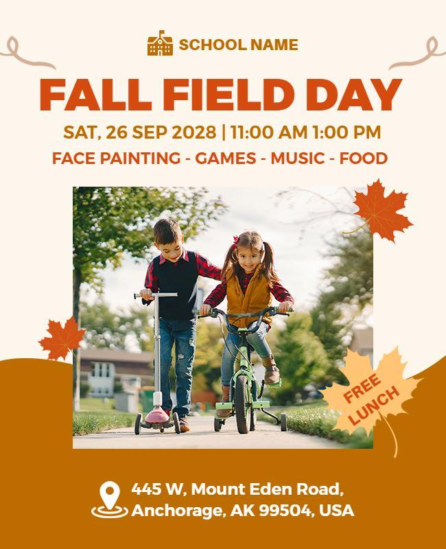 School Fall Field Day Event Flyer Template