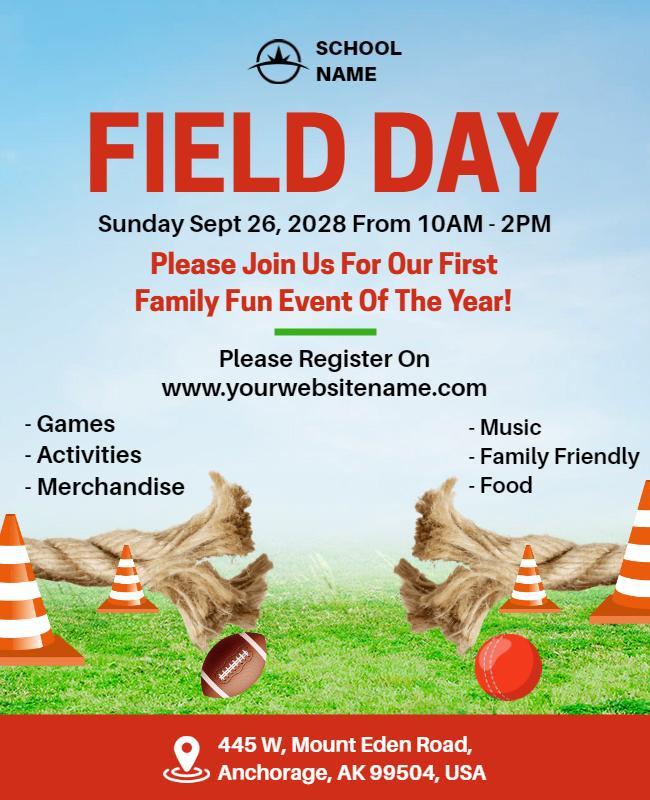 School Family Field Day Event Flyer Template