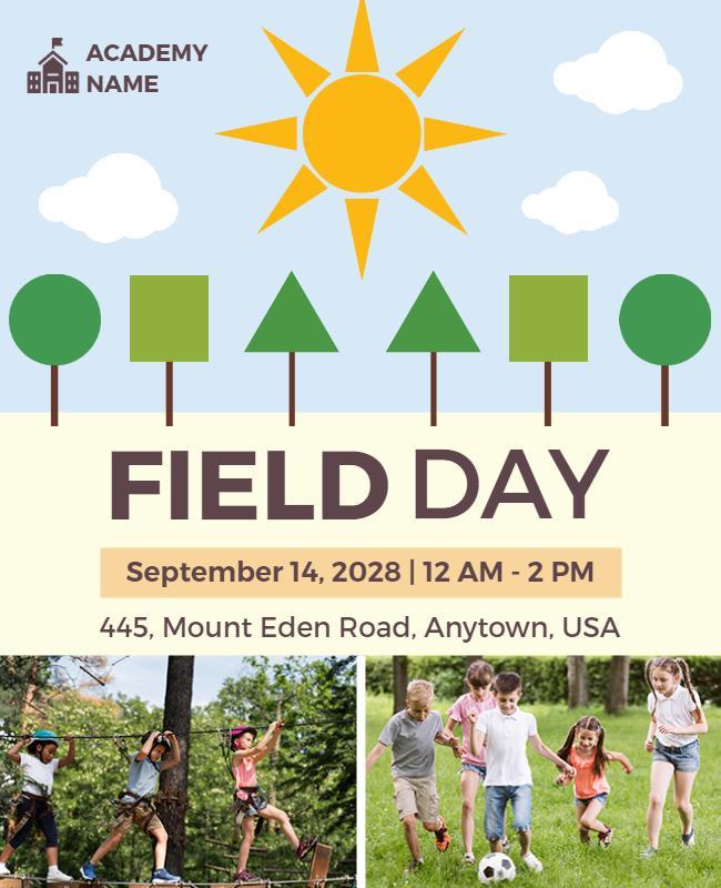 Colorful Outdoor Field Day Event Flyer Template